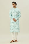 Buy_Arihant Rai Sinha_Blue Cotton Floral Bloom Print Kurta _Online_at_Aza_Fashions