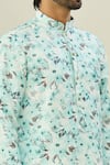 Shop_Arihant Rai Sinha_Blue Cotton Floral Bloom Print Kurta _Online_at_Aza_Fashions