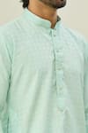 Shop_Arihant Rai Sinha_Green Jacquard Art Soft Silk Woven Floral Self Design Kurta With Churidar _Online_at_Aza_Fashions