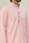 Shop_Arihant Rai Sinha_Pink Jacquard Art Soft Silk Woven Floral Bloom Self Design Kurta _Online_at_Aza_Fashions