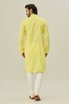 Shop_Arihant Rai Sinha_Yellow Jacquard Art Soft Silk Woven Floral Flower Bloom Self Design Kurta _at_Aza_Fashions