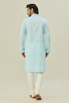 Shop Arihant Rai Sinha Blue Jacquard, Silk Embroidery Floret Self Design Kurta With Churidar at Aza Fashions Shop_Arihant Rai Sinha_Blue Jacquard, Silk Embroidery Floret Self Design Kurta With Churidar _at_Aza_Fashions