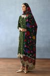 Buy_Torani_Green Silk Slub Printed Floral Round Dil Shaad Urvi Kurta Pant Set  