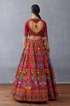 Shop_Torani_Red Jeni Silk Printed Floral Sweetheart Dil Surkh Eeda Lehenga Set _at_Aza_Fashions