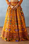 Buy_Torani_Yellow Jeni Silk Printed Floral Sweetheart Dil Seher Uma Geometric Lehenga Set 