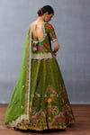 Shop_Torani_Green Jeni Silk Printed Rose Dil Saaz Lara Bridal Lehenga Set _at_Aza_Fashions