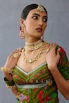 Shop_Torani_Green Jeni Silk Printed Rose Dil Saaz Lara Bridal Lehenga Set _Online_at_Aza_Fashions