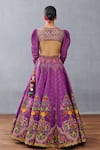 Shop_Torani_Purple Jeni Silk Printed Mughal Round Dil Kusha Aida Bridal Lehenga Set _at_Aza_Fashions