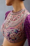 Torani_Purple Jeni Silk Printed Mughal Round Dil Kusha Aida Bridal Lehenga Set _at_Aza_Fashions