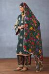 Buy_Torani_Green Cotton Silk Embroidery Zari Thread Notched Dil Shaad Maira Kurta Set _at_Aza_Fashions