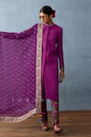 Shop_Torani_Purple Cotton Silk Printed Dil Kusha Maryam Paisley Pattern Kurta Set  