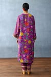Shop_Torani_Purple Cotton Silk Printed Rose V Neck Dil Kusha Gazal Kurta Set _Online_at_Aza_Fashions