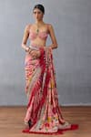 Buy_Torani_Pink Slub Silk Digital Printed Floral Dil Ruba Amari Blouse _at_Aza_Fashions