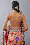 Shop_Torani_Pink Slub Silk Digital Printed Floral Dil Ruba Amari Blouse _at_Aza_Fashions