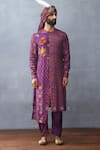 Buy_Torani_Purple Jeni Silk Printed Heart Dil Kusha Fayaz Kurta Set _at_Aza_Fashions