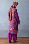 Buy_Torani_Purple Jeni Silk Printed Floral Stripe Dil Kusha Khalil Kurta Set _Online_at_Aza_Fashions