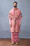 Torani_Pink Print Dil Ruba Arwa Scarf_Online_at_Aza_Fashions
