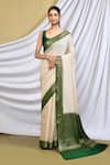 Buy_Khwaab by Sanjana Lakhani_Off White Moonga Silk Woven Banarasi Saree With Running Blouse_at_Aza_Fashions