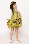 Shop_JANYAS CLOSET_Green Taffeta Silk Ruffle Dream Short Dress _at_Aza_Fashions