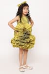 Buy_JANYAS CLOSET_Green Taffeta Silk Ruffle Dream Short Dress _Online_at_Aza_Fashions