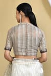 Shop_Nazaakat by Samara Singh_Beige Saree Patterned Organza Embellished Embroidered Border With Blouse_Online_at_Aza_Fashions