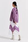 Shop_Three_Purple Poplin Piping High Neck Puffed Sleeve Jumper _at_Aza_Fashions