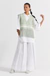 Three_White Poplin Tassels Collared Fringe Overlay Shirt _Online_at_Aza_Fashions