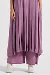 Shop_Three_Purple V-neck Pleated Tunic And Pant Set _Online_at_Aza_Fashions