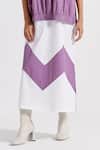 THREE_Purple Poplin Chevron Patch Jumper Puffed Sleeve With Pattern Tunic _Online_at_Aza_Fashions