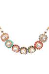 PREETI MOHAN_Multi Color Kundan Bhavaprita Navratan Necklace Set _at_Aza_Fashions