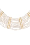 Buy_PREETI MOHAN_White Kundan Chitrali Layered Pearl Necklace Set 