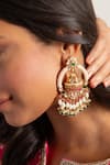 PREETI MOHAN_Red Onyx Svara Embellished Chandbali Earrings _Online_at_Aza_Fashions