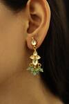 Buy_Do Taara_Green Kundan Studded Earrings _at_Aza_Fashions