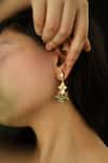 Do Taara_Green Kundan Studded Earrings _Online_at_Aza_Fashions
