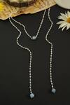 Shop_Do Taara_White Pearl Embellished String Necklace _at_Aza_Fashions