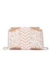 Shop_The Purple Sack_Peach Crystal Embroidered Clutch _at_Aza_Fashions