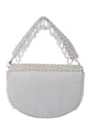 Shop_The Purple Sack_White Bead Embroidered Clutch Bag _at_Aza_Fashions