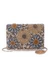 Buy_The Purple Sack_Multi Color Bead Flower Embroidered Clutch _at_Aza_Fashions