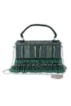 The Purple Sack_Emerald Green Sequin Hand Embroidered Clutch _Online_at_Aza_Fashions