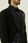 Aryavir Malhotra_Black Japanese Polyester Embroidered Cutdana Blazer And Pant Set _at_Aza_Fashions