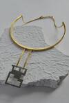 Shop_DE'Anma_Gold Plated La Niut Brass Choker Necklace _at_Aza_Fashions