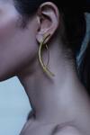 Buy_DE'Anma_Gold Plated Koi Abstract Shaped Earrings _at_Aza_Fashions