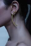 Shop_DE'Anma_Gold Plated Koi Abstract Shaped Earrings _Online_at_Aza_Fashions