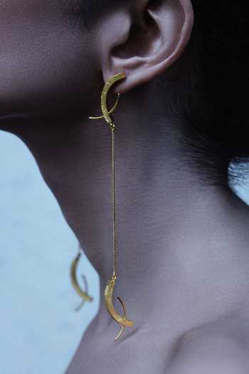 Buy_DE'Anma_Gold Plated Roho Abstract Earrings _at_Aza_Fashions