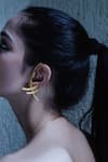 Buy_De'anma_Gold Plated Tumo Abstract Ear Cuffs _at_Aza_Fashions