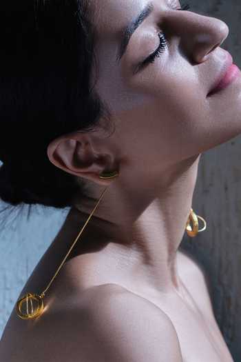 Buy_DE'Anma_Gold Plated Ori Dangler Earrings _at_Aza_Fashions