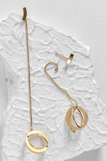 Shop_DE'Anma_Gold Plated Ori Dangler Earrings _at_Aza_Fashions