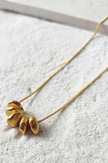DE'Anma_Gold Plated Sia Abstract Stone Pendant Necklace _Online_at_Aza_Fashions