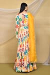 Shop_Samyukta Singhania_Multi Color Pure Chinon Printed Floral Sweetheart Lehenga Blouse Set_at_Aza_Fashions