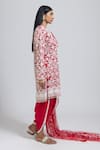 NIMA FASHIONS_Red Kurta And Dupatta Net Hand Embroidered Sequins Round Dhoti Pant Set _Online_at_Aza_Fashions